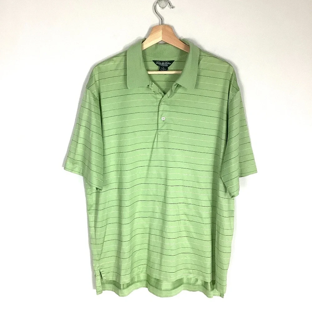 Vintage Brooks Brothers Country Club Performance Knit Polo Shirt Sz Large‎